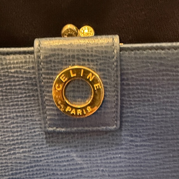 Celine Blue Textured Women's Wallet - Picture 2 of 6